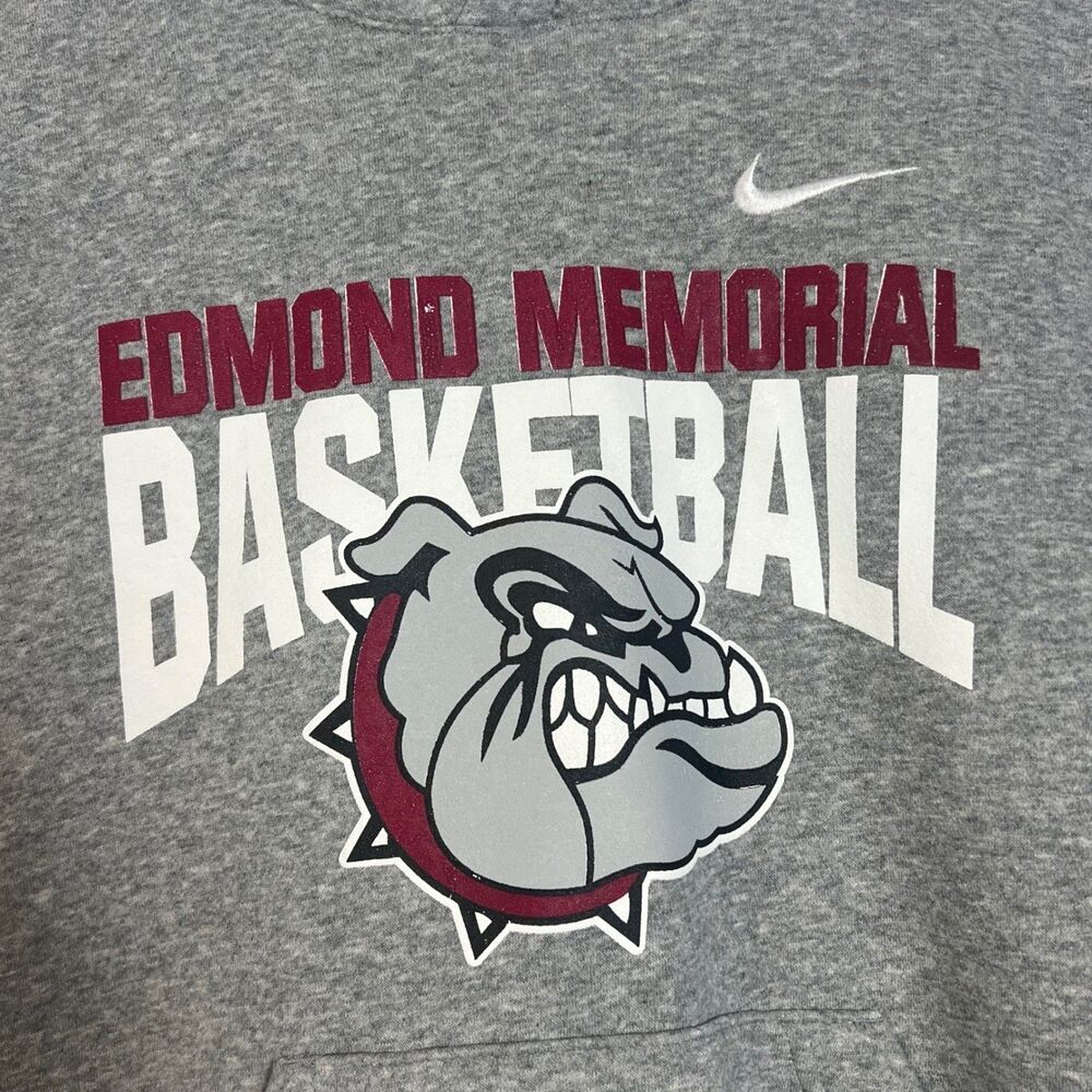 Nike Teens Edmond Memorial Basketball Hoodie Sweatshirt Gray Size M Bulldogs - Picture 2 of 5